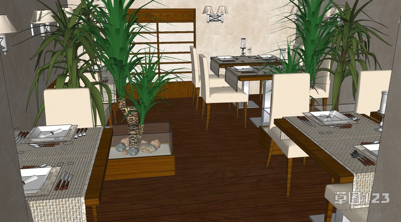 小型西餐厅su模型4.jpg(4)