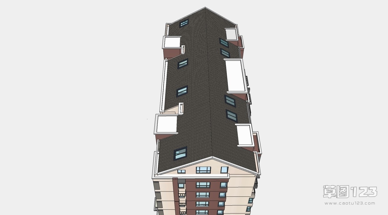 独栋多层住宅楼su模型5.jpg(4)