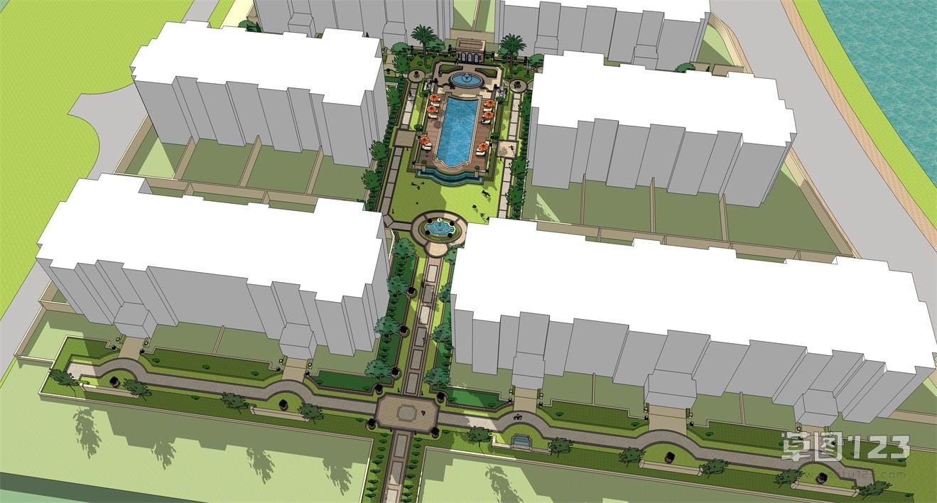 小区公共泳池设计su模型景观-7-2.jpg(1)