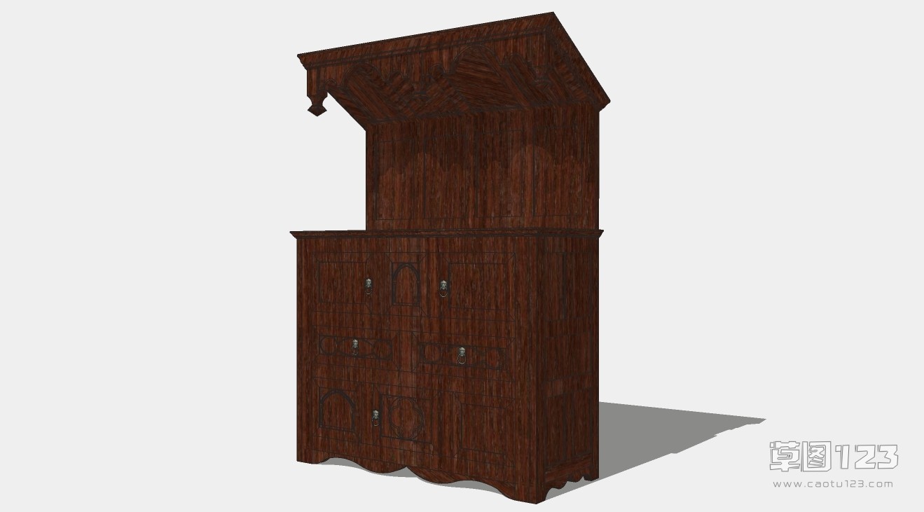实木食品柜碗柜su模型欧式柜子-118.jpg(1)
