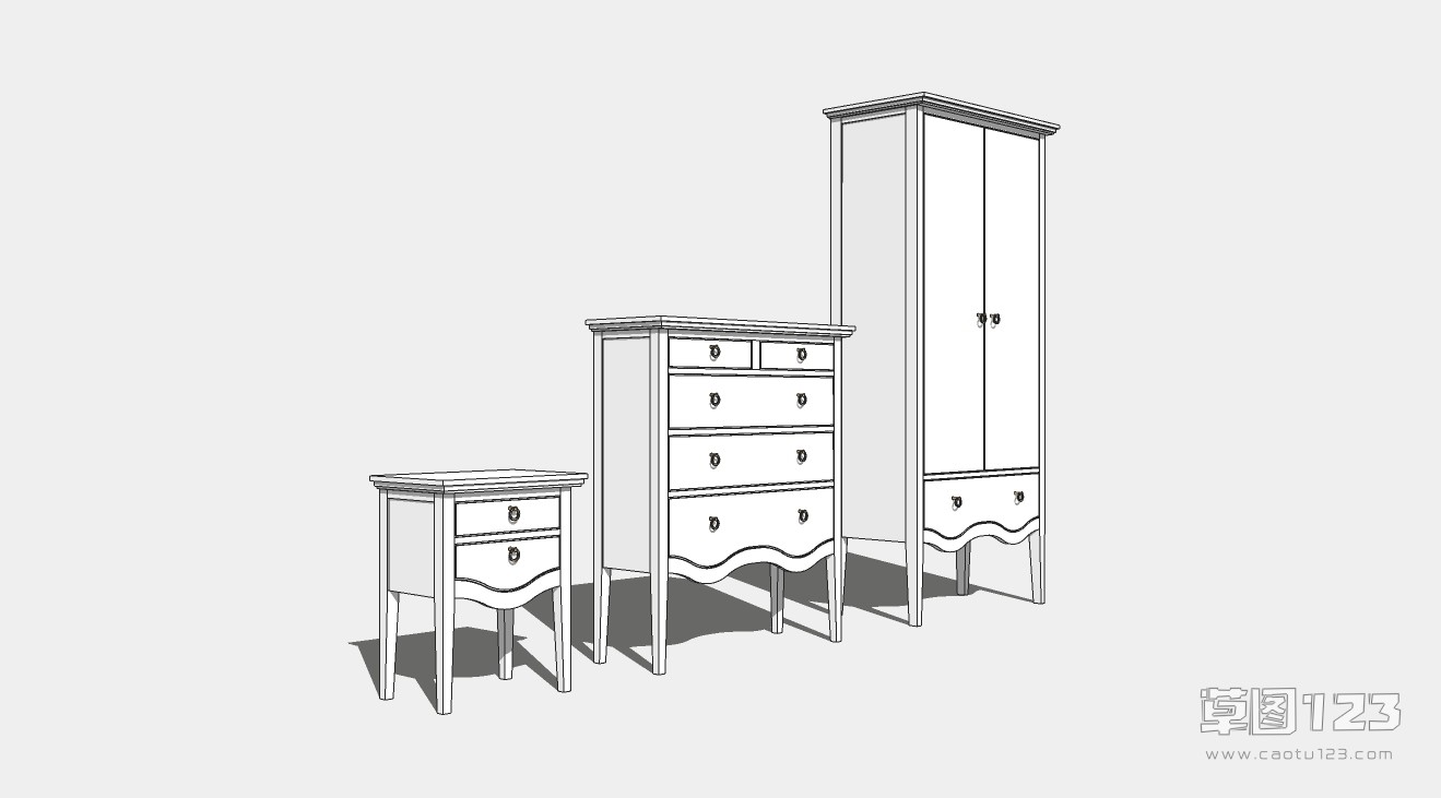 欧式衣柜床头柜边柜组合su模型欧式柜子-048.jpg(1)