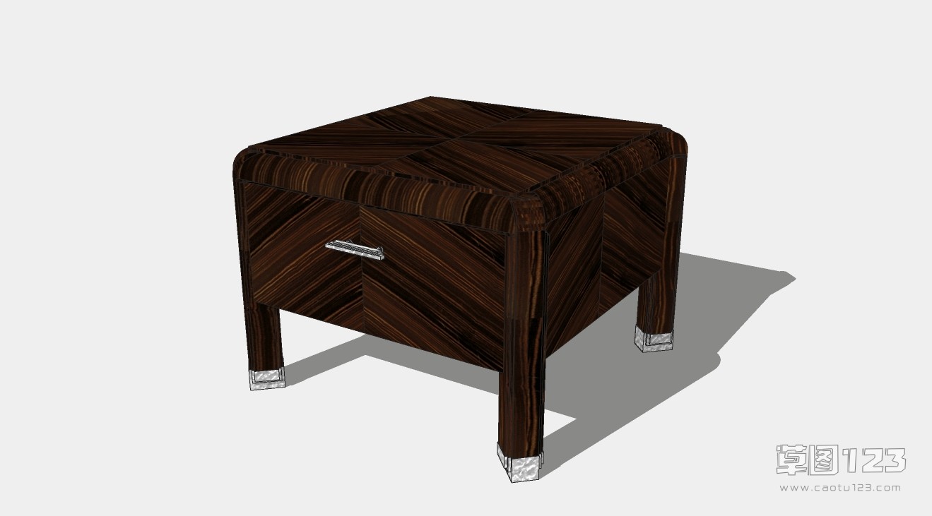 褐色木质矮脚床头柜su模型欧式柜子-077.jpg(1)