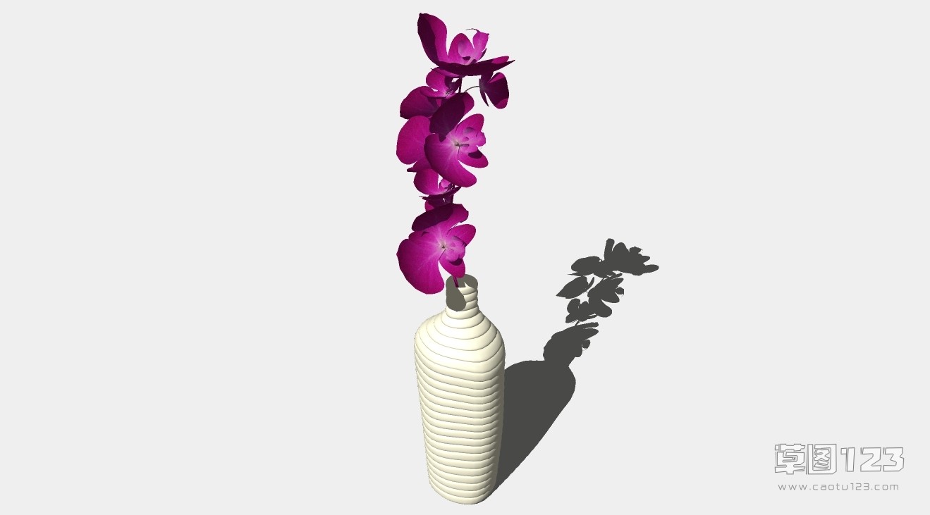插花白色花瓶摆件su模型3D树 (113).jpg(1)