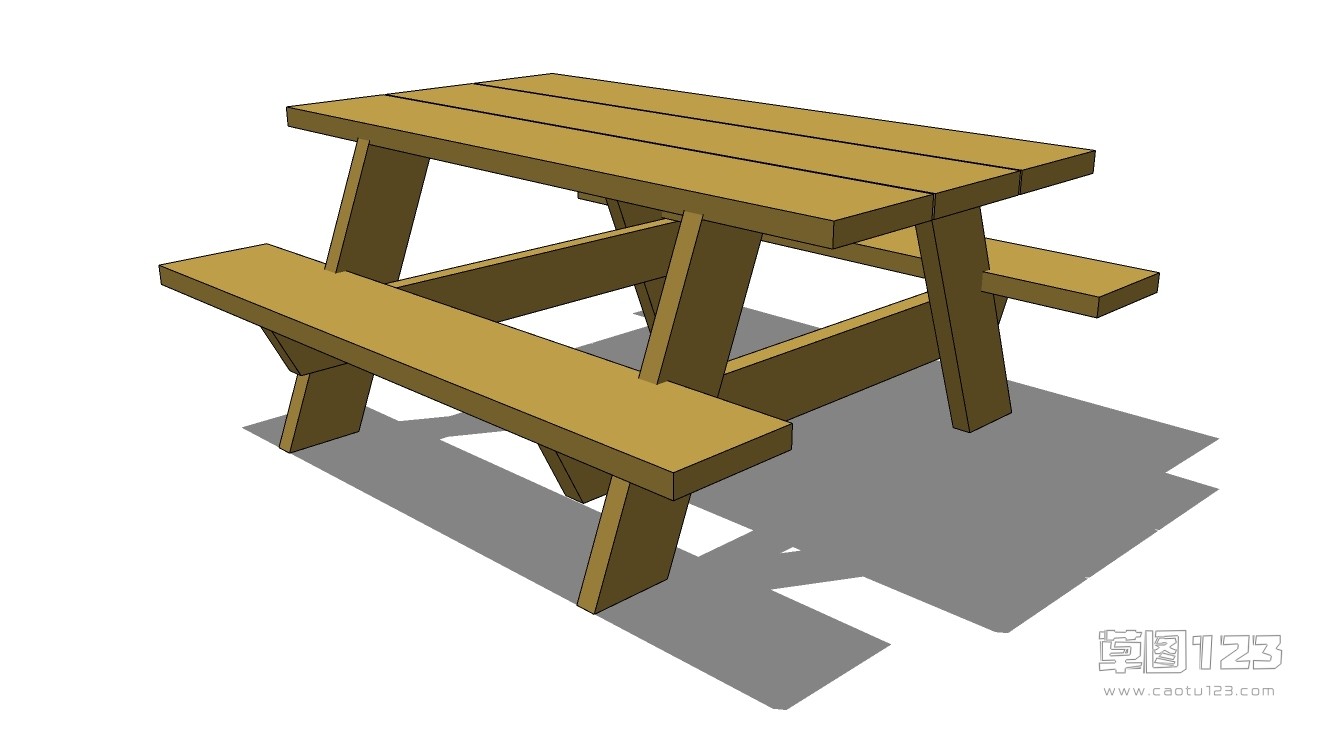 户外一体式桌椅组合su模型唐风 (83).jpg(1)