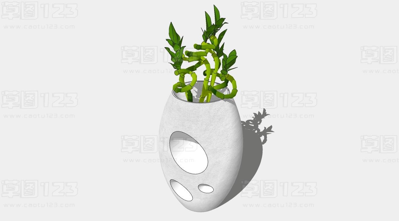 富贵竹白色陶瓷花瓶su模型盆栽植物_258 (2).jpg(1)