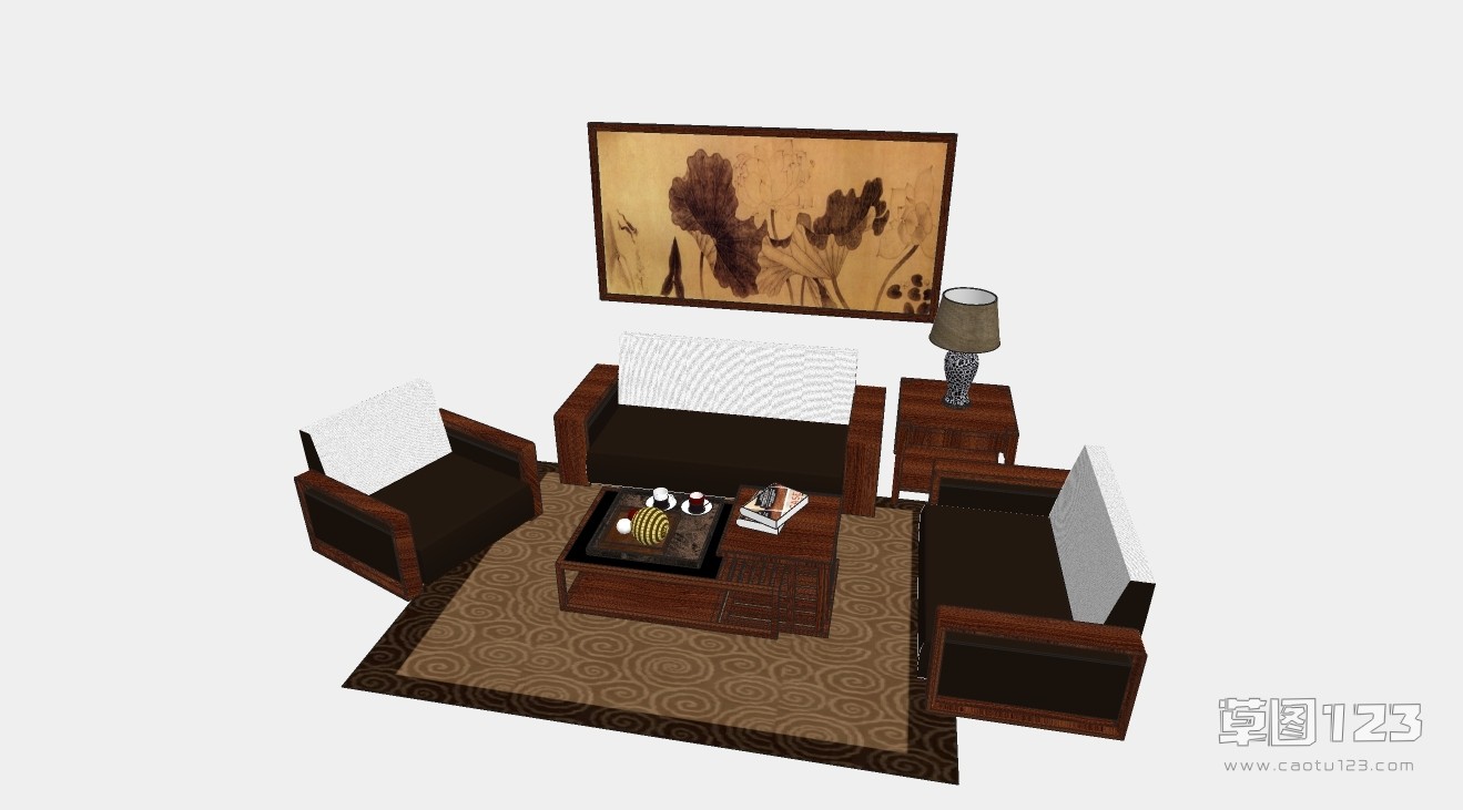新中式沙发复古家具茶几su模型009_新中式沙发.jpg(1)