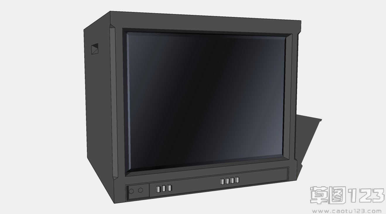 老式怀旧电视机监视器4:3比例单体su模型1.jpg(1)