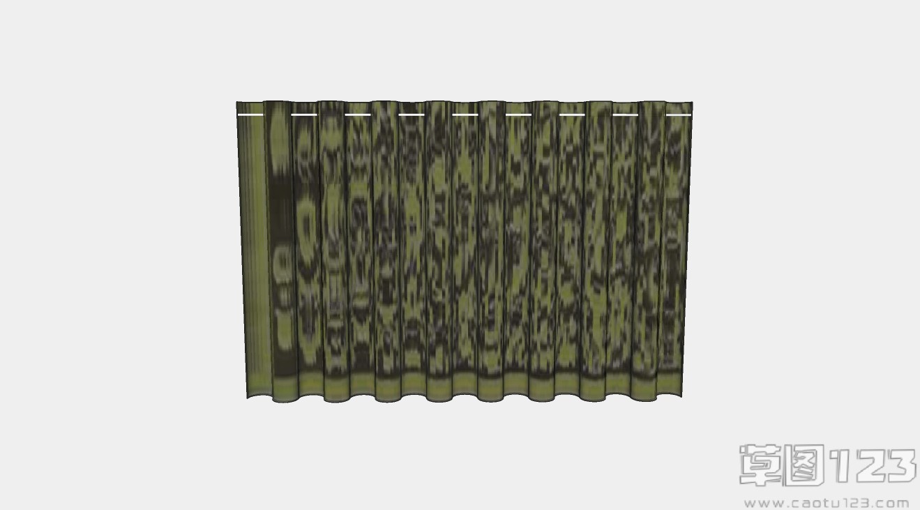 简易绿色带图案窗帘su模型1.jpg(1)