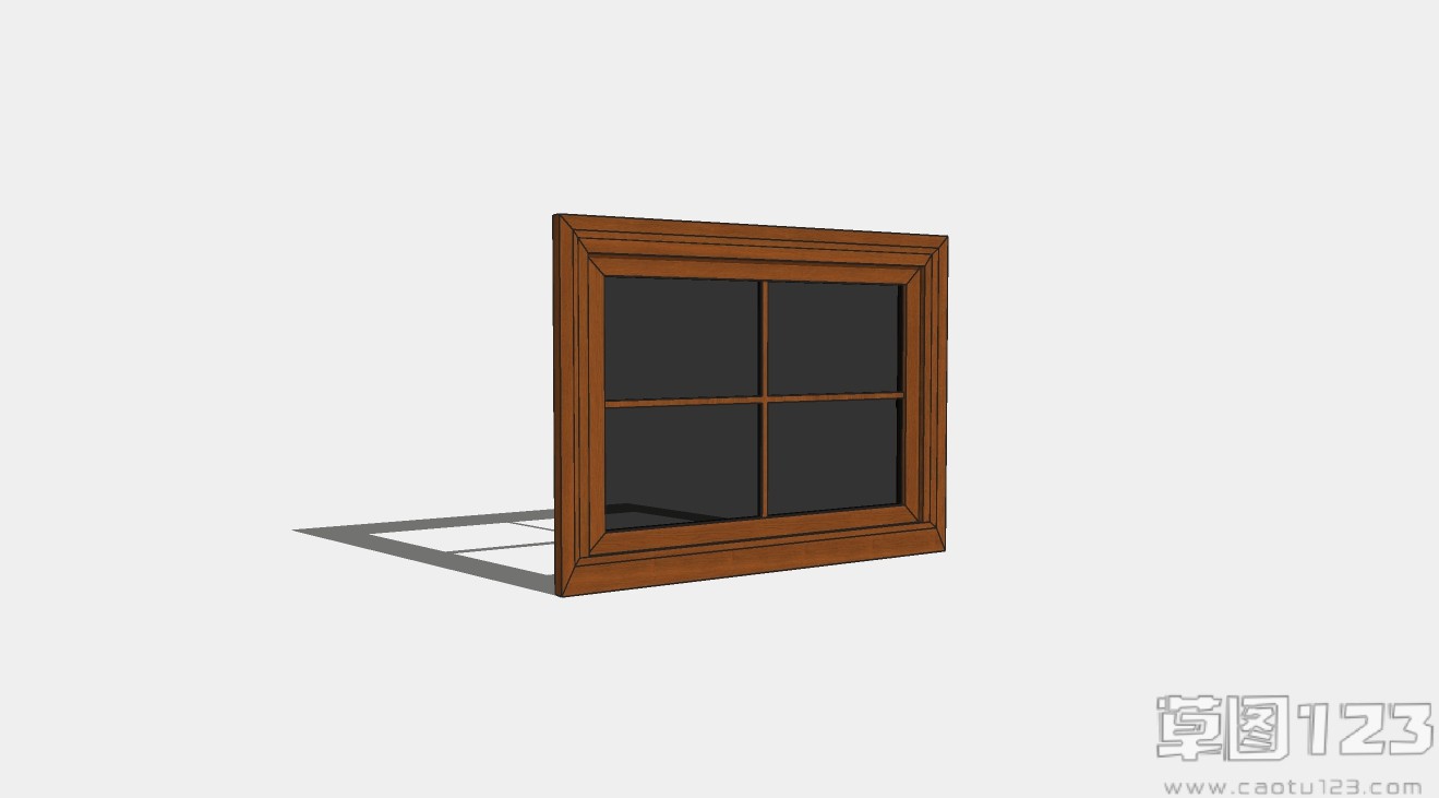 现代实木推拉窗su模型1.jpg(1)