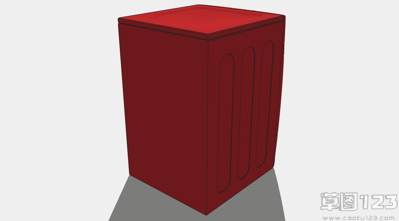 红色滚筒洗衣机su模型2.jpg(2)
