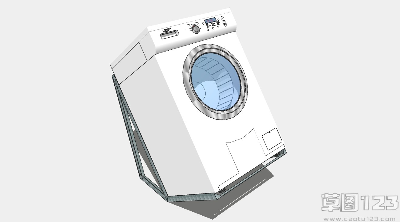 斜放滚筒洗衣机带支架su模型1.jpg(1)