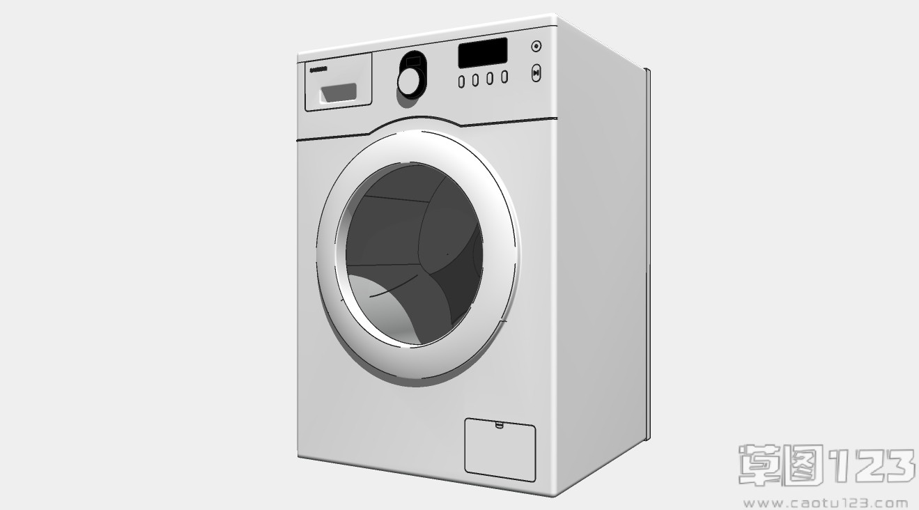 白色滚筒洗衣机su模型1.jpg(1)