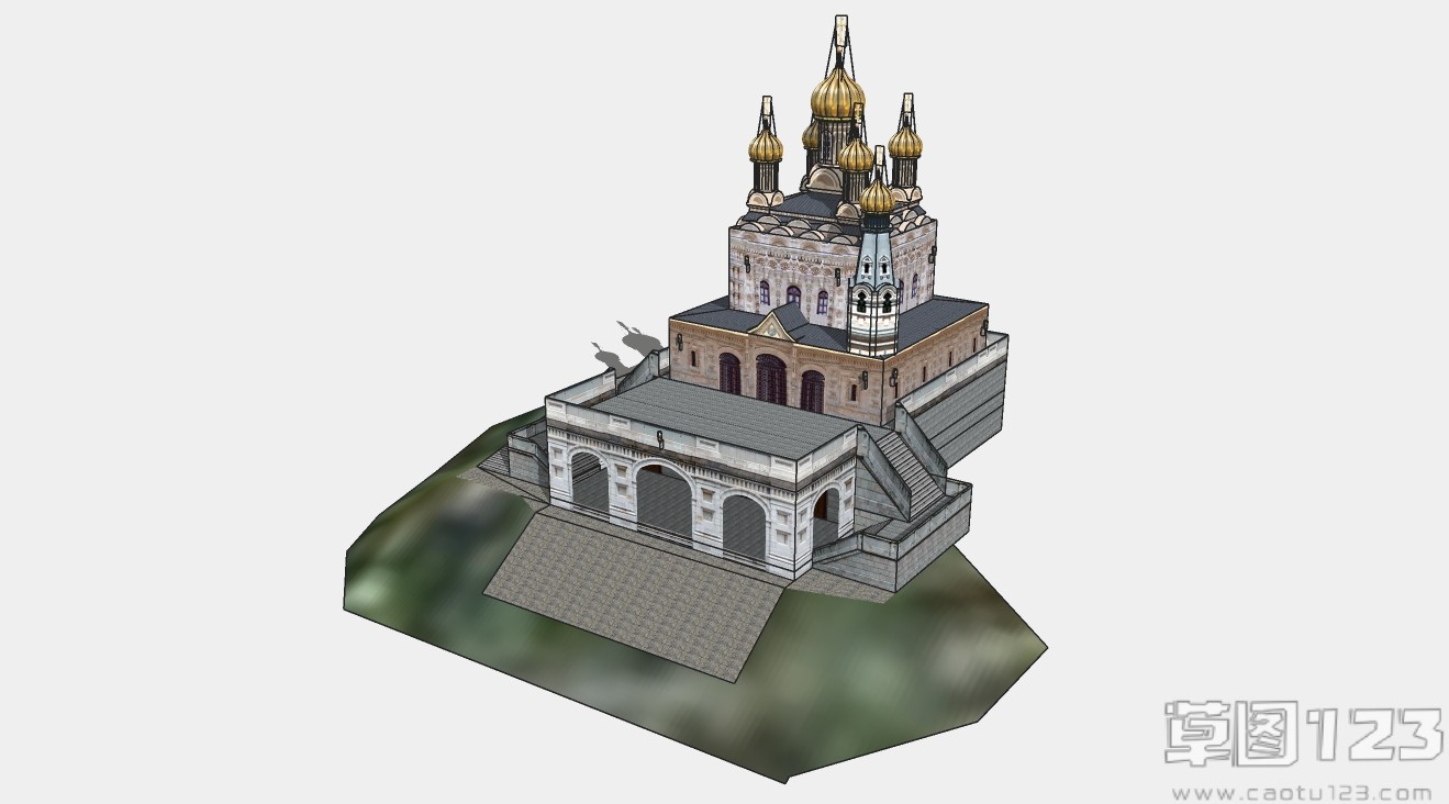 城堡草图外观su模型2.jpg(2)
