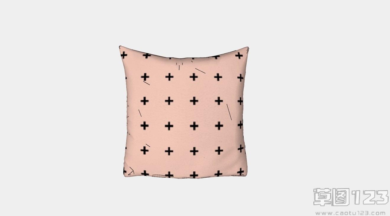 粉色点状抱枕su模型1.jpg(1)