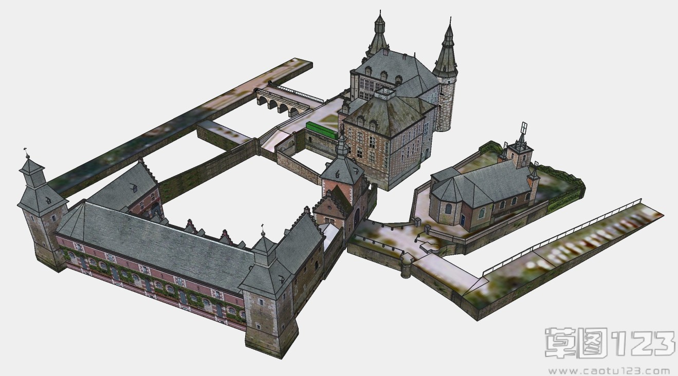 中世纪建筑城堡外观整体su模型2.jpg(2)