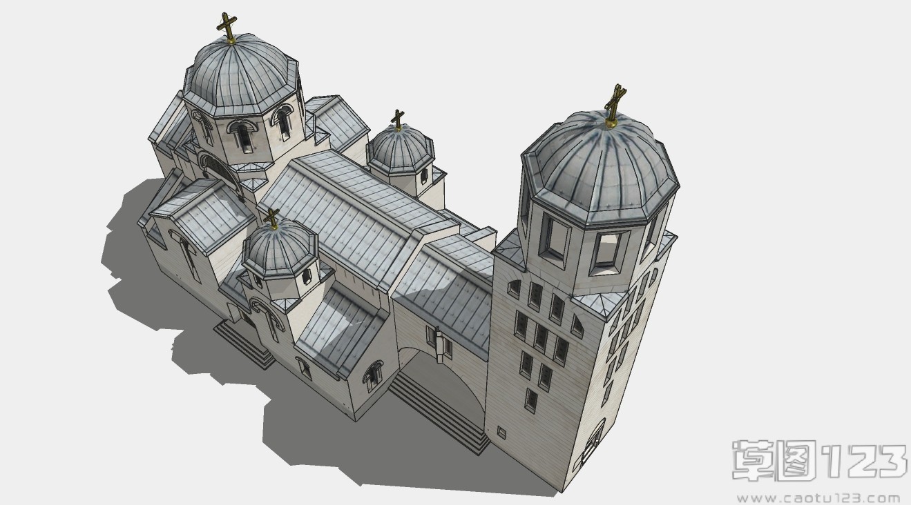 欧式教堂城堡外观su模型4.jpg(4)