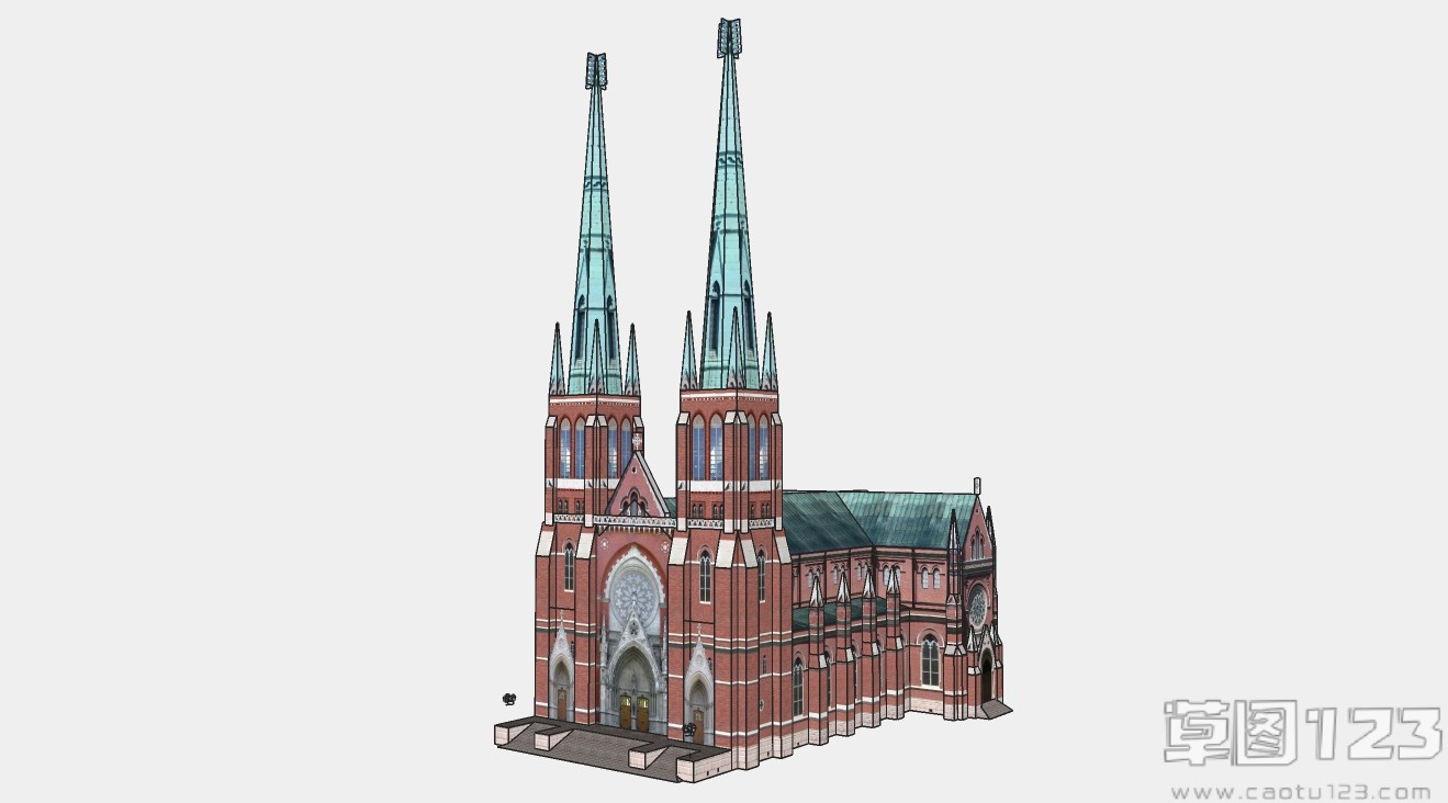 圣约瑟夫天主教堂外观城堡su模型1.jpg(1)