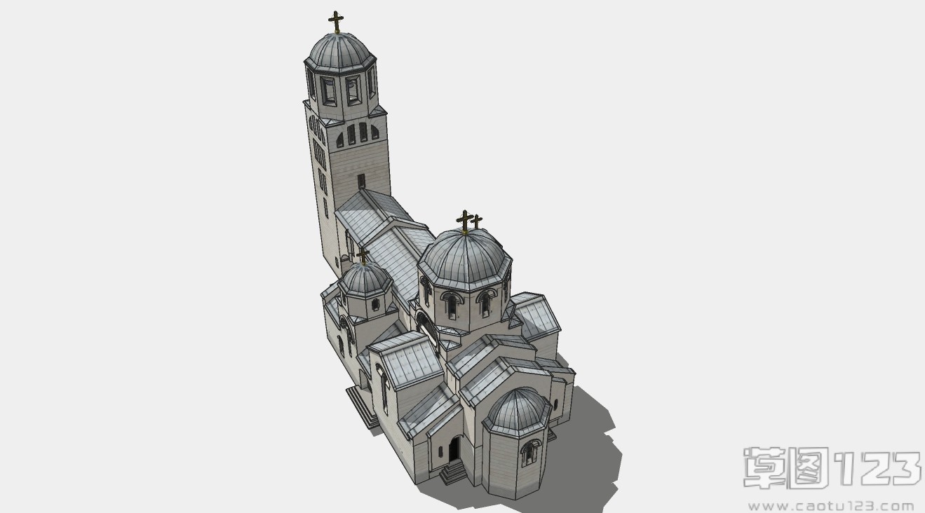欧式教堂城堡外观su模型5.jpg(5)