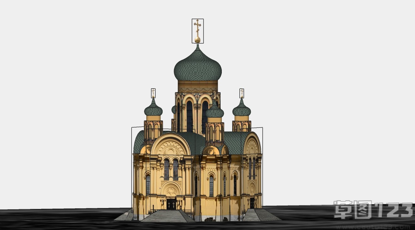 城堡教堂古建筑su模型1.jpg(1)