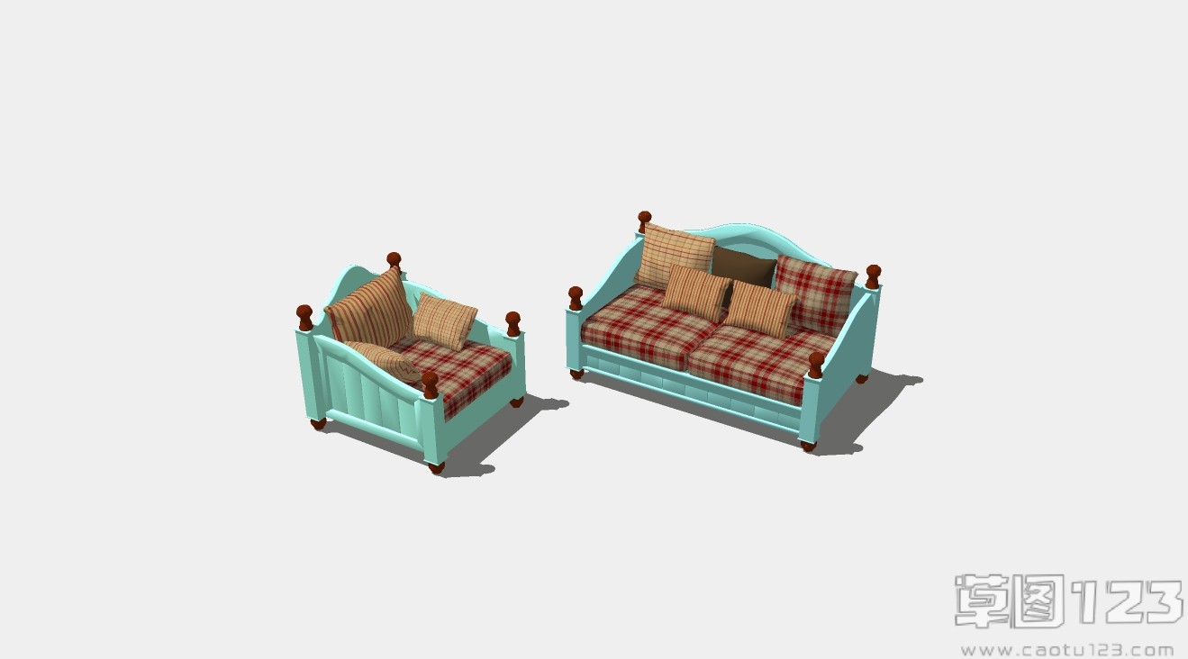 美式风格多人组合沙发su模型1.jpg(1)