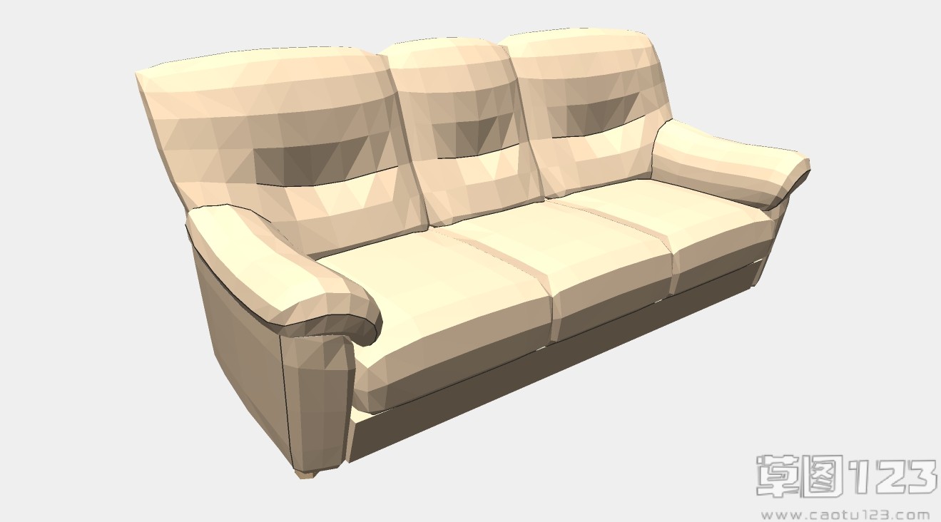 米色多人连体沙发su模型1.jpg(1)