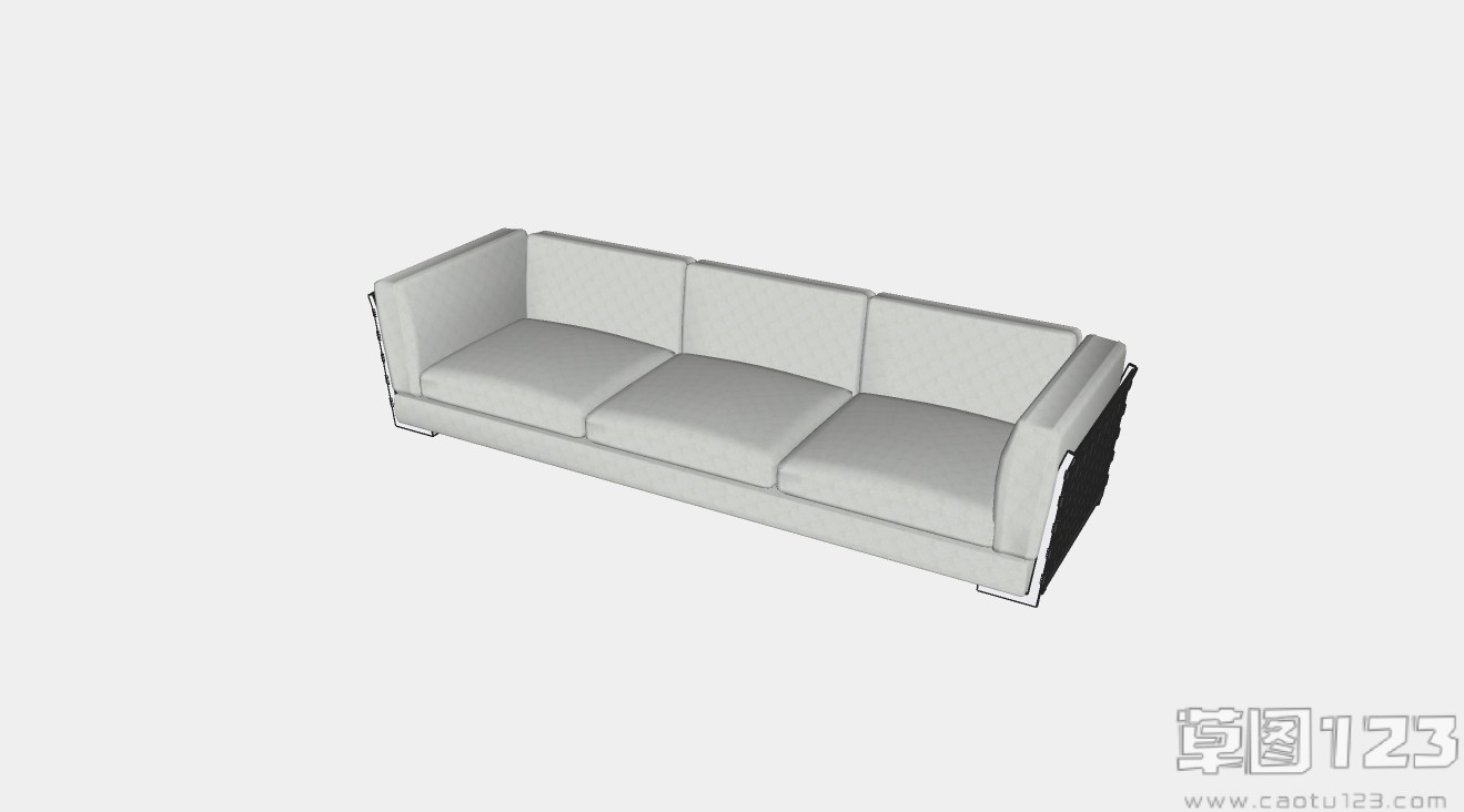 灰色简约三人沙发su模型1.jpg(1)