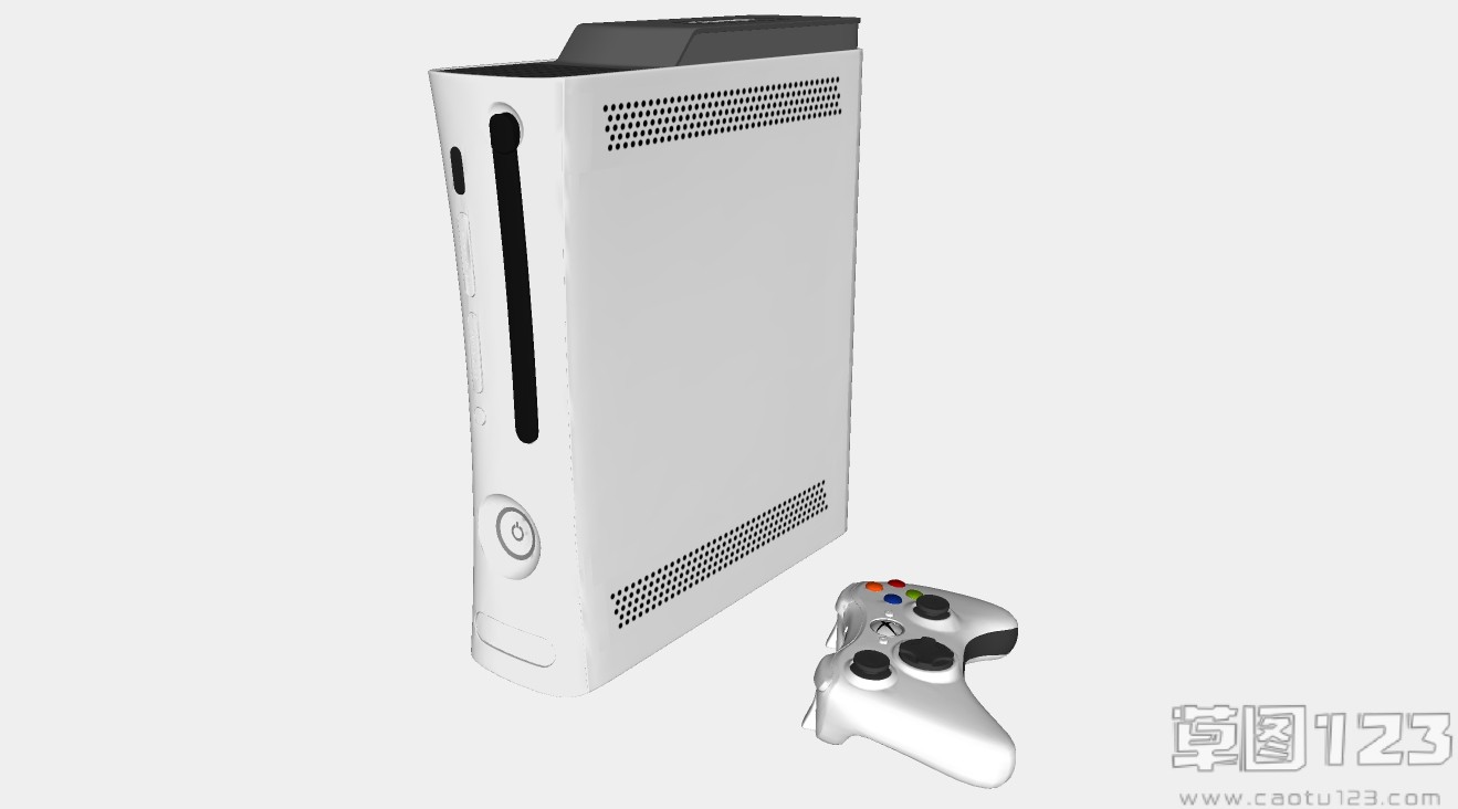 XBOX360游戏机和xbox360手柄su模型1.jpg(1)