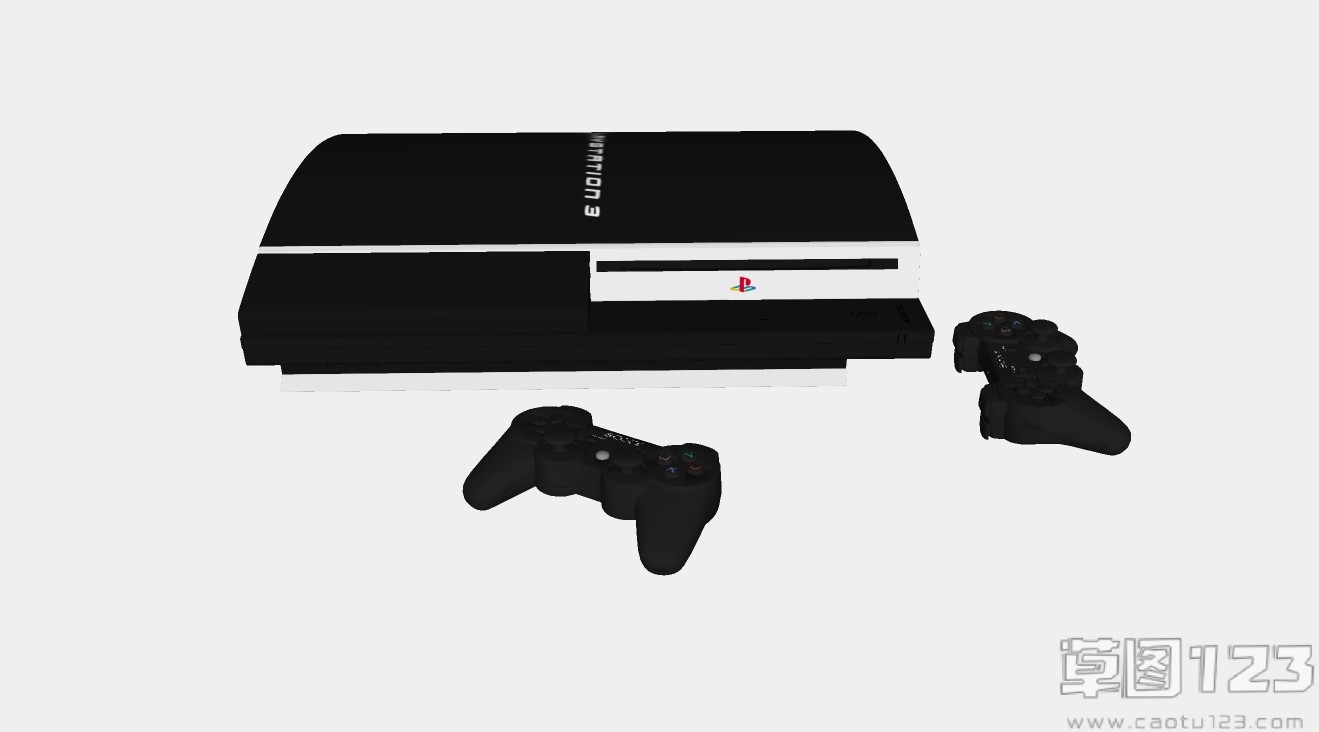 PlayStation3家用游戏机和ps3手柄su模型2.jpg(2)