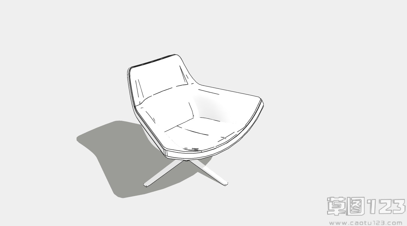 简欧办公椅矮靠背椅子su模型1.jpg(1)
