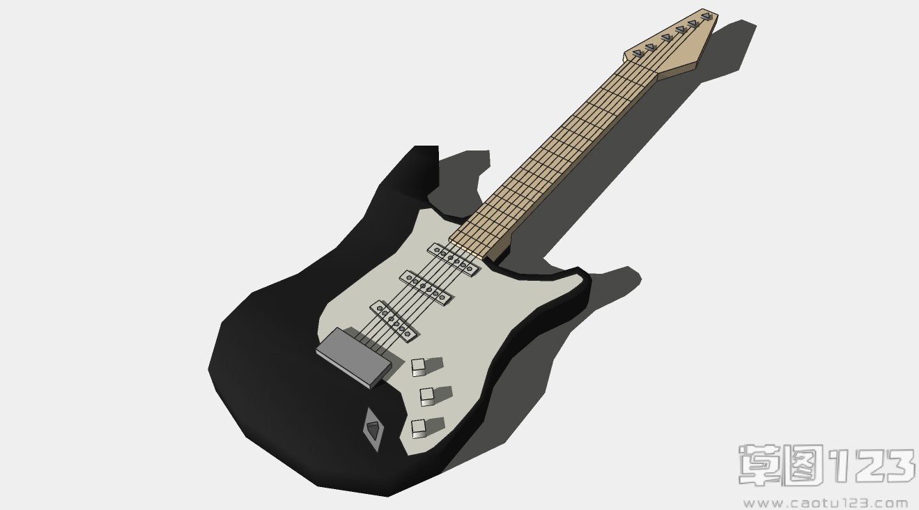 黑色Stratocaster型电吉他su模型1.jpg(1)