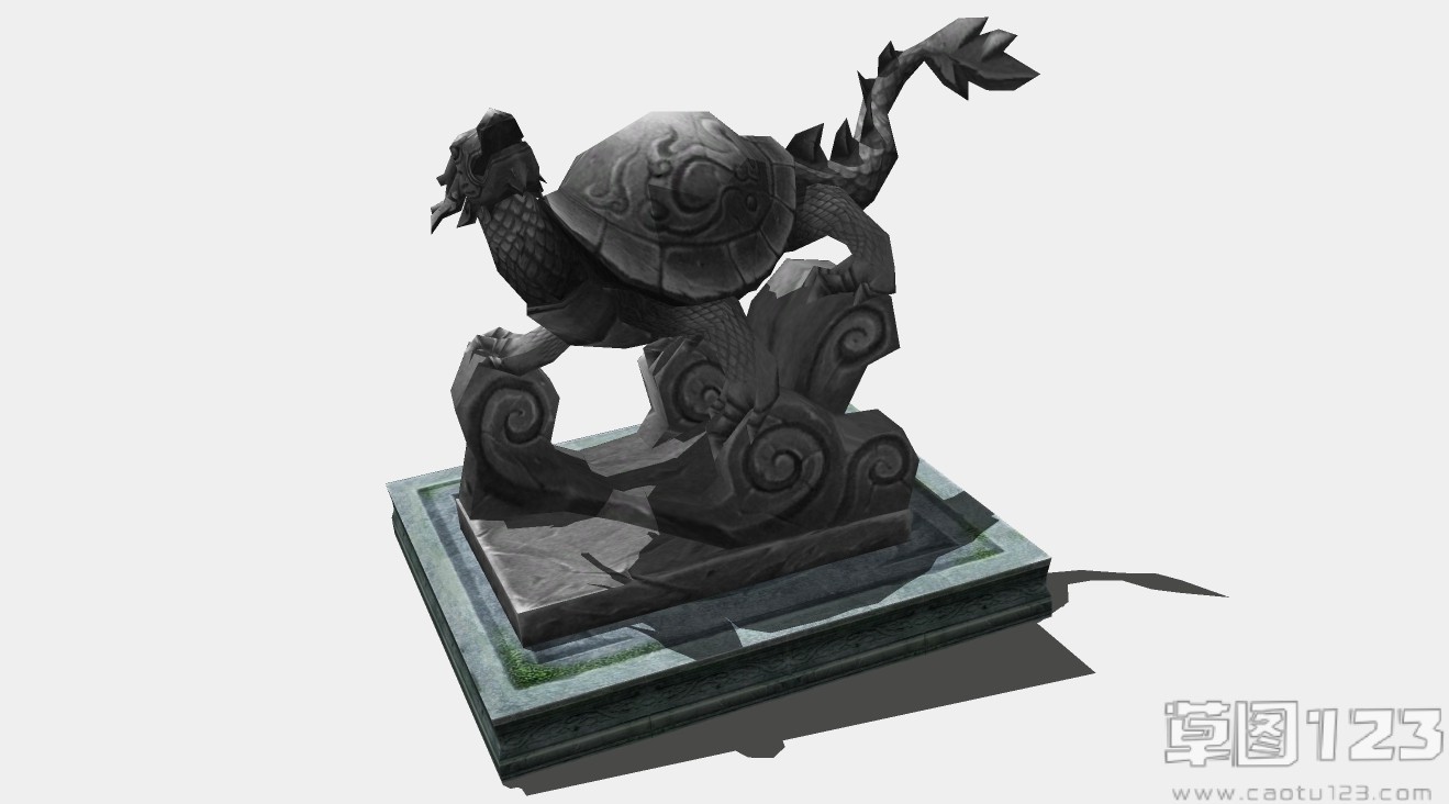石雕玄武中式石雕小品su模型1.jpg(1)