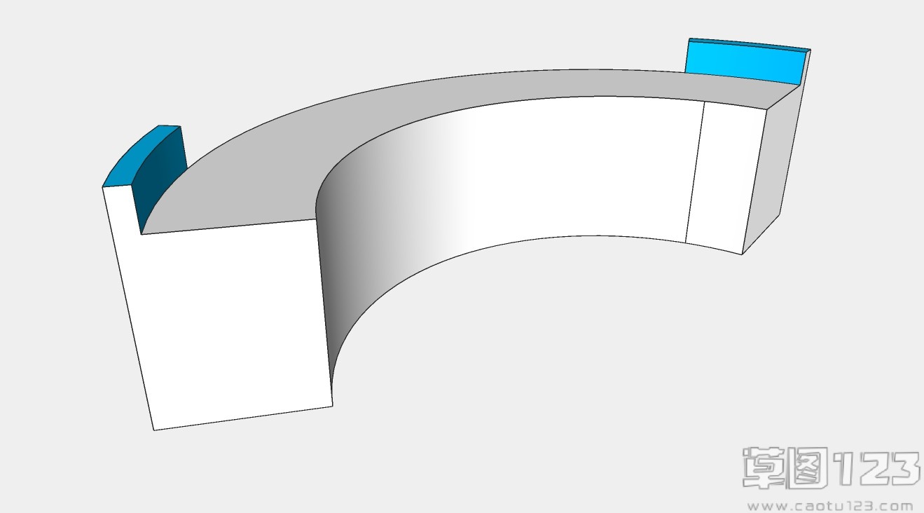 椭圆半圆形前台接单办公桌su模型2.jpg(2)