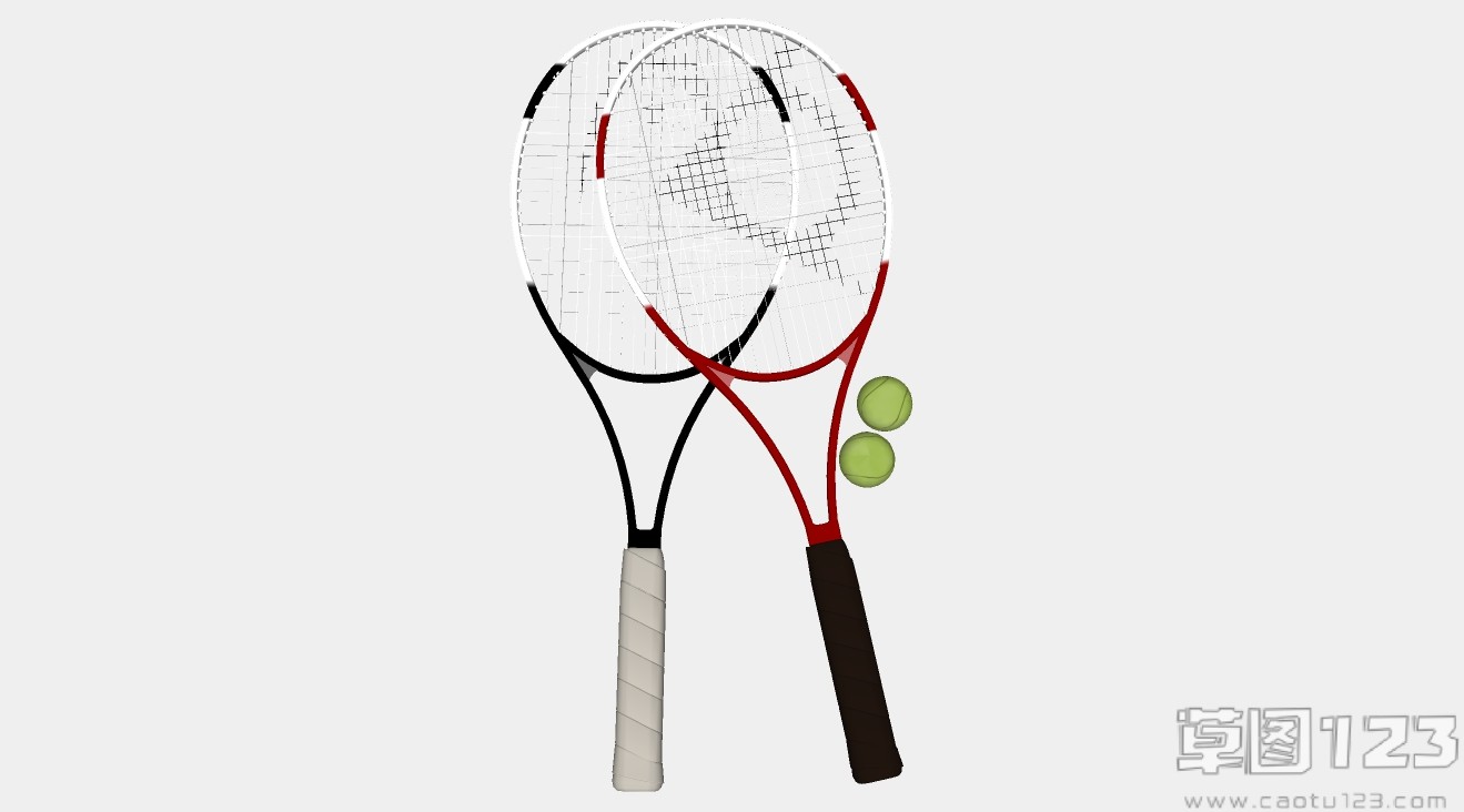 网球拍和网球su模型2.jpg(2)