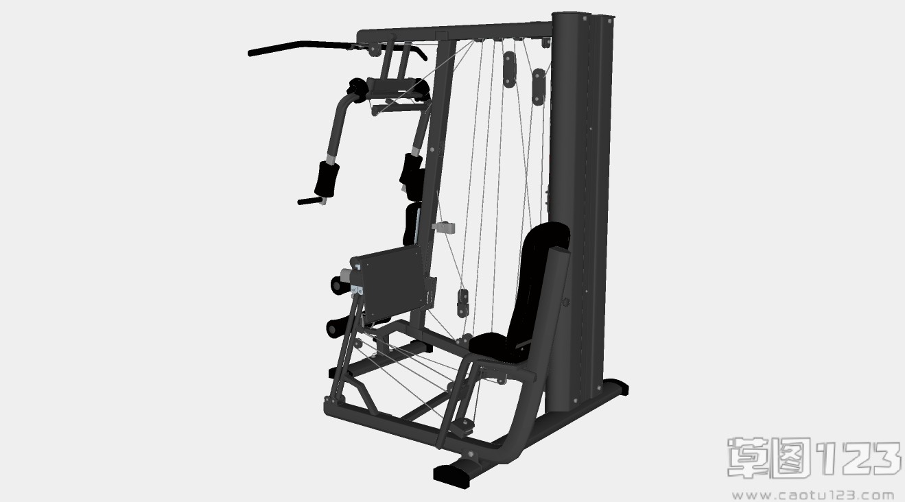 多功能健身器械训练器su模型2.jpg(2)