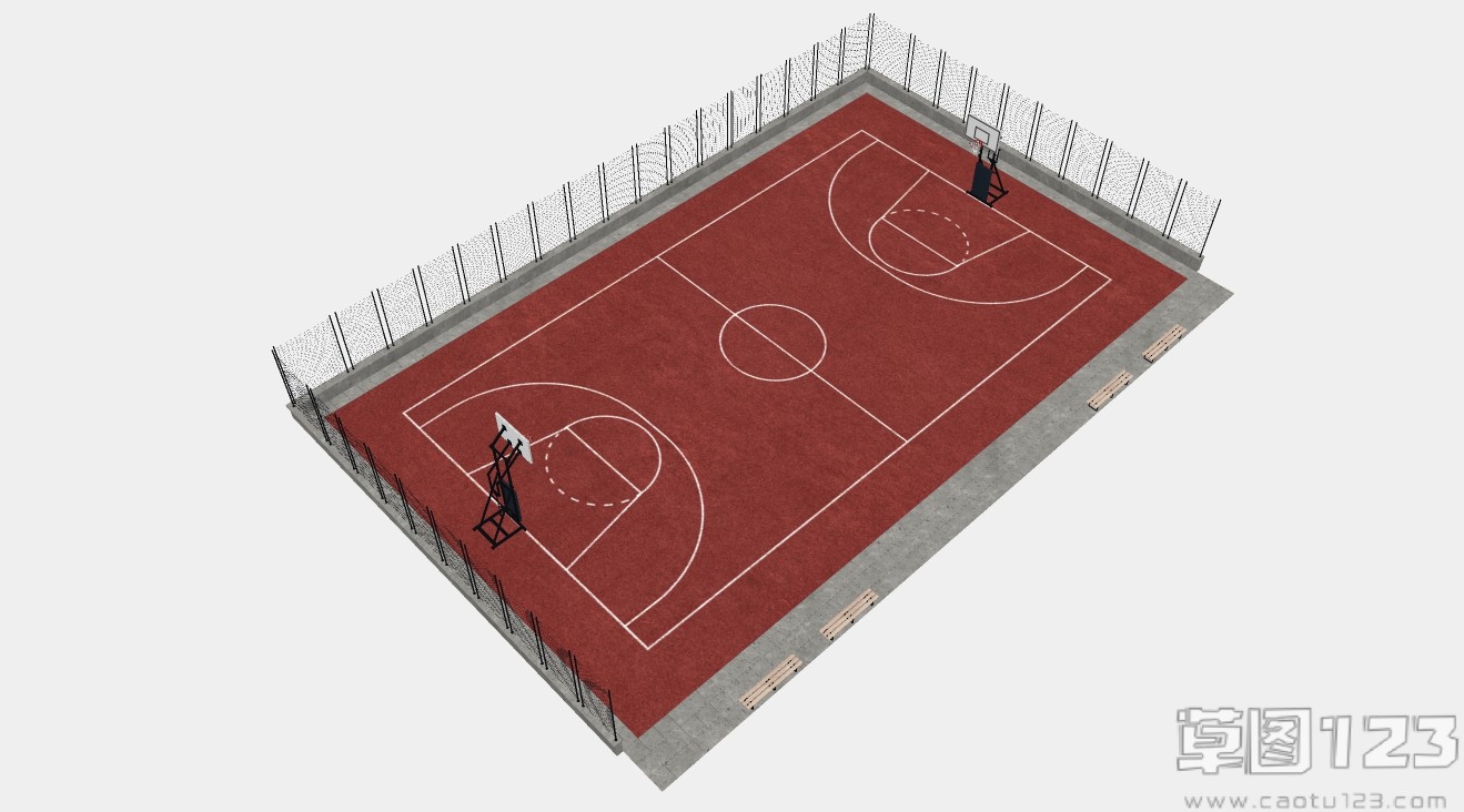 室外篮球场su模型1.jpg(1)