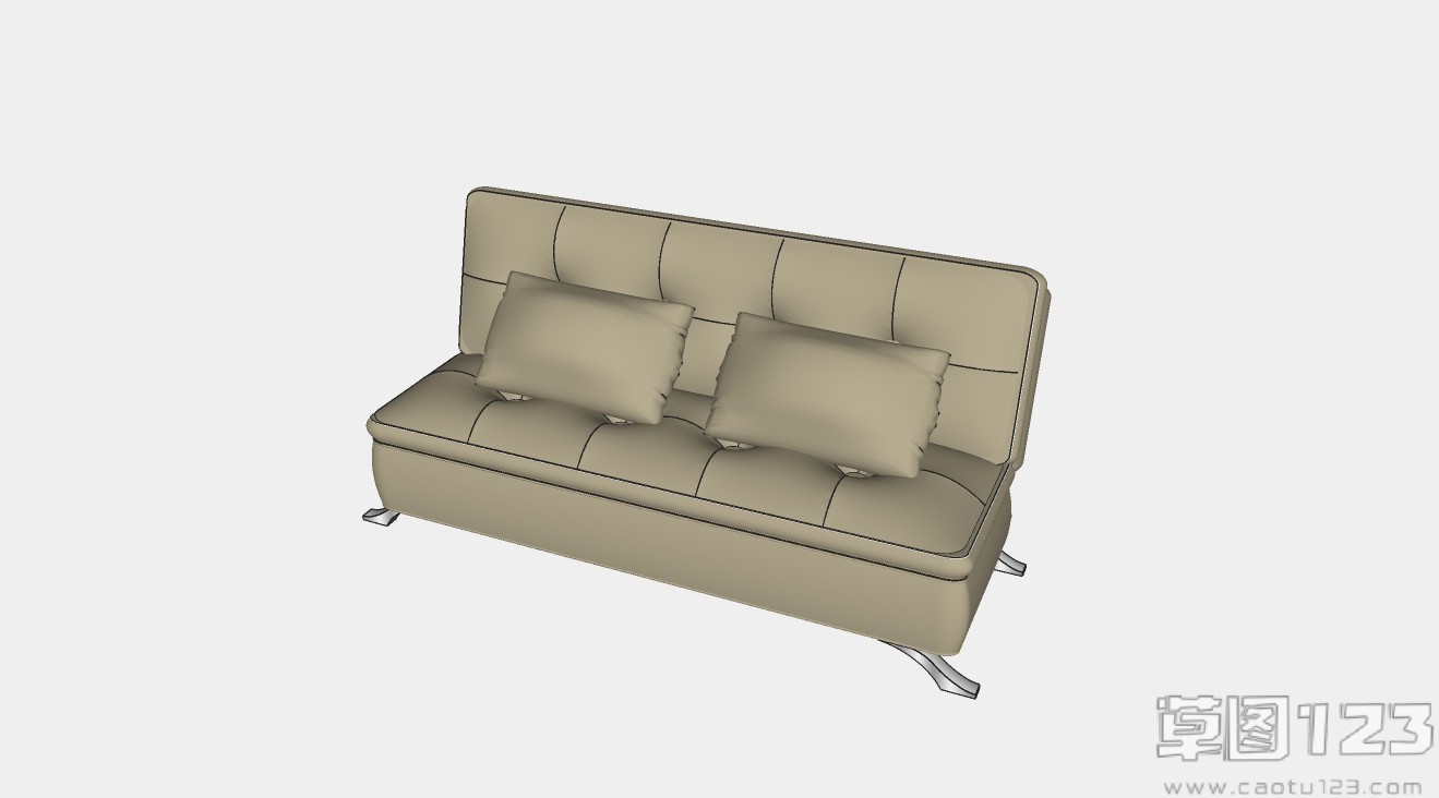 双人无扶手沙发su模型1.jpg(1)