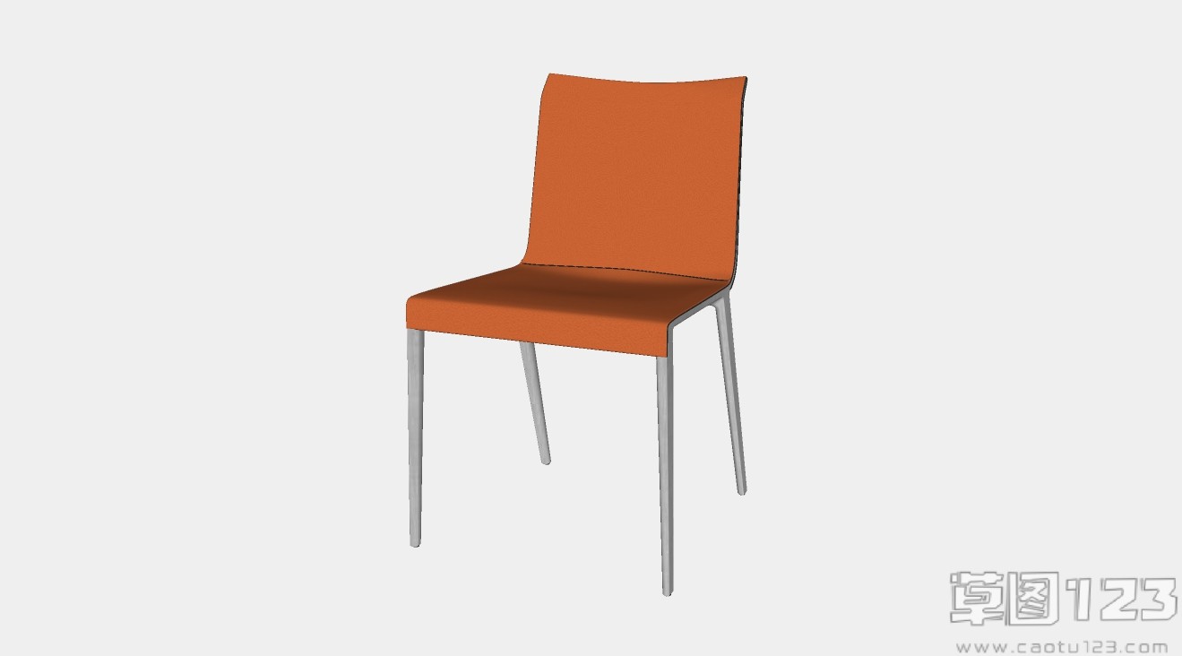 现代高档单人餐椅座椅su模型1.jpg(1)