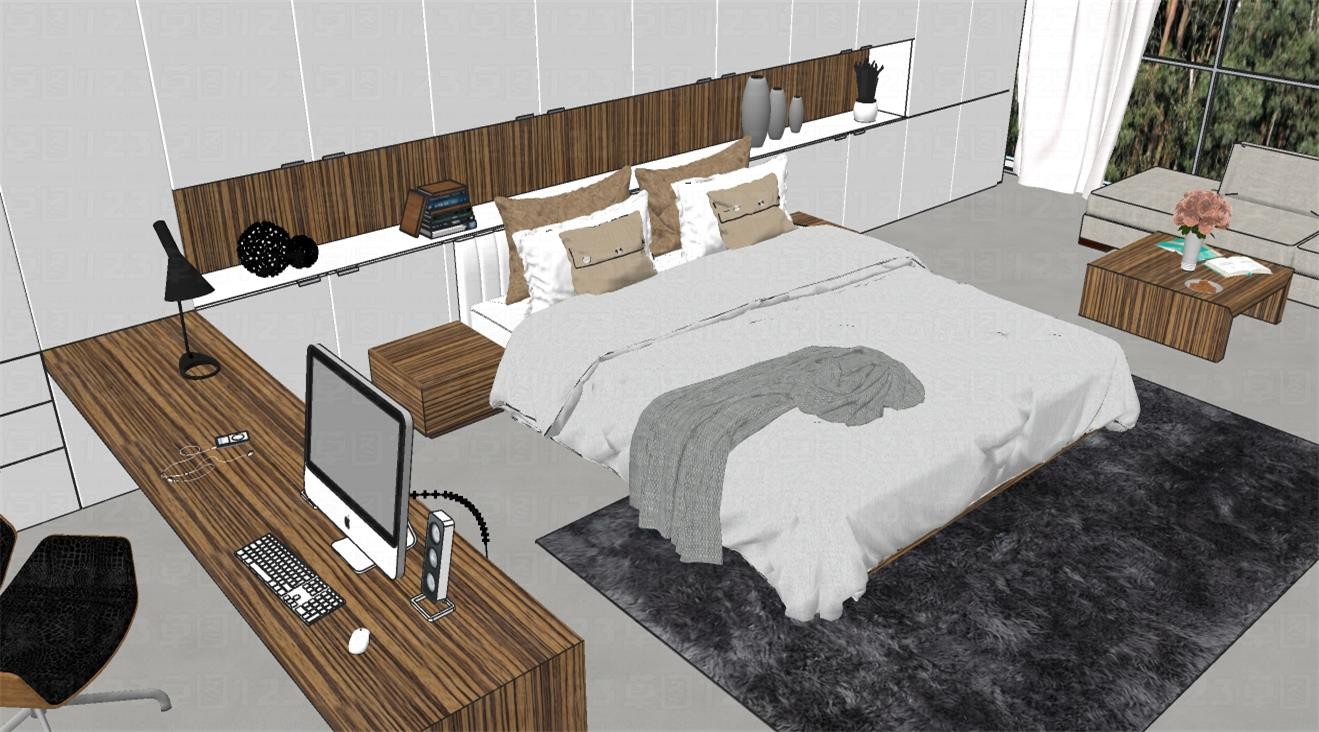 卧室家居整体方案设计su模型1.jpg(1)