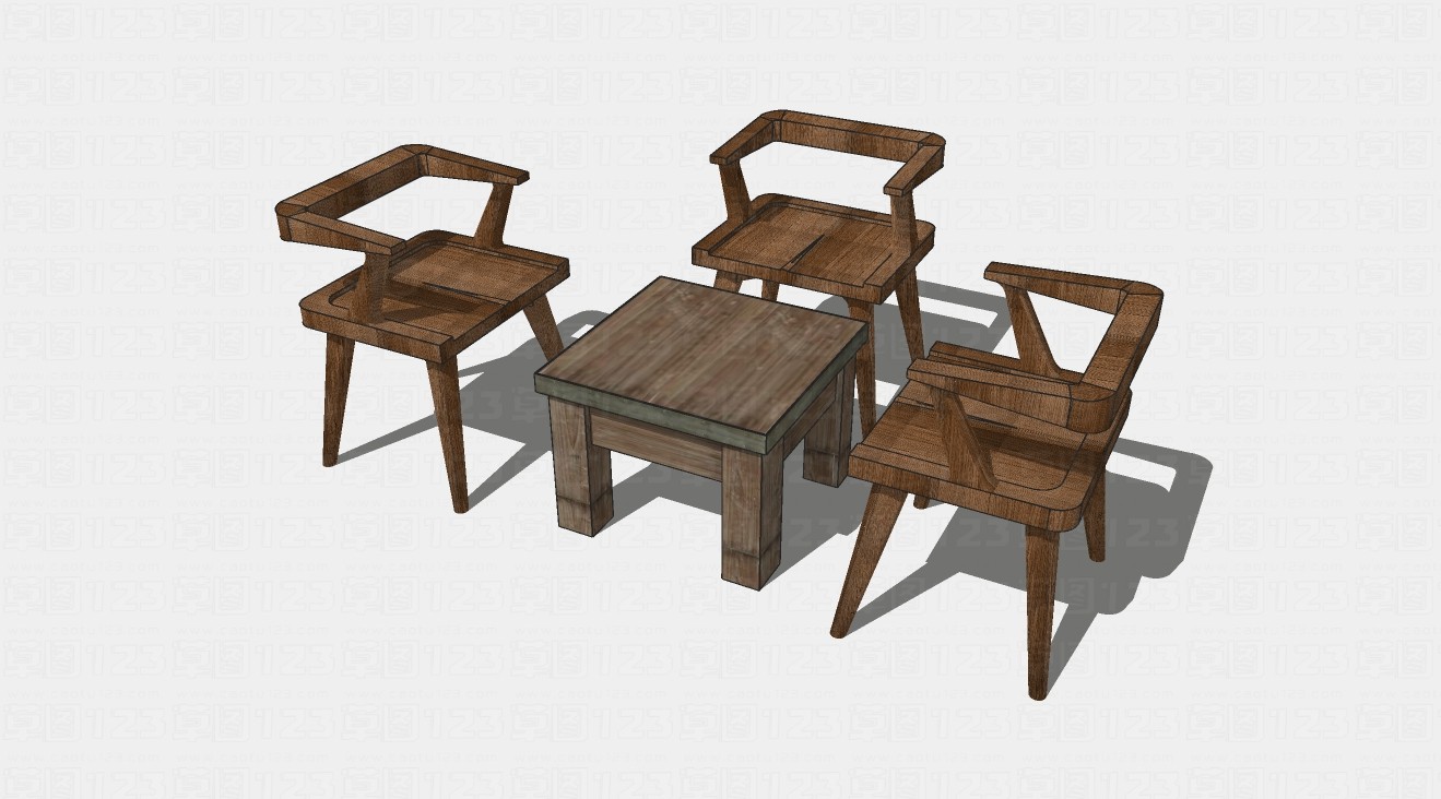 新中式多人茶几座椅su模型1.jpg(1)