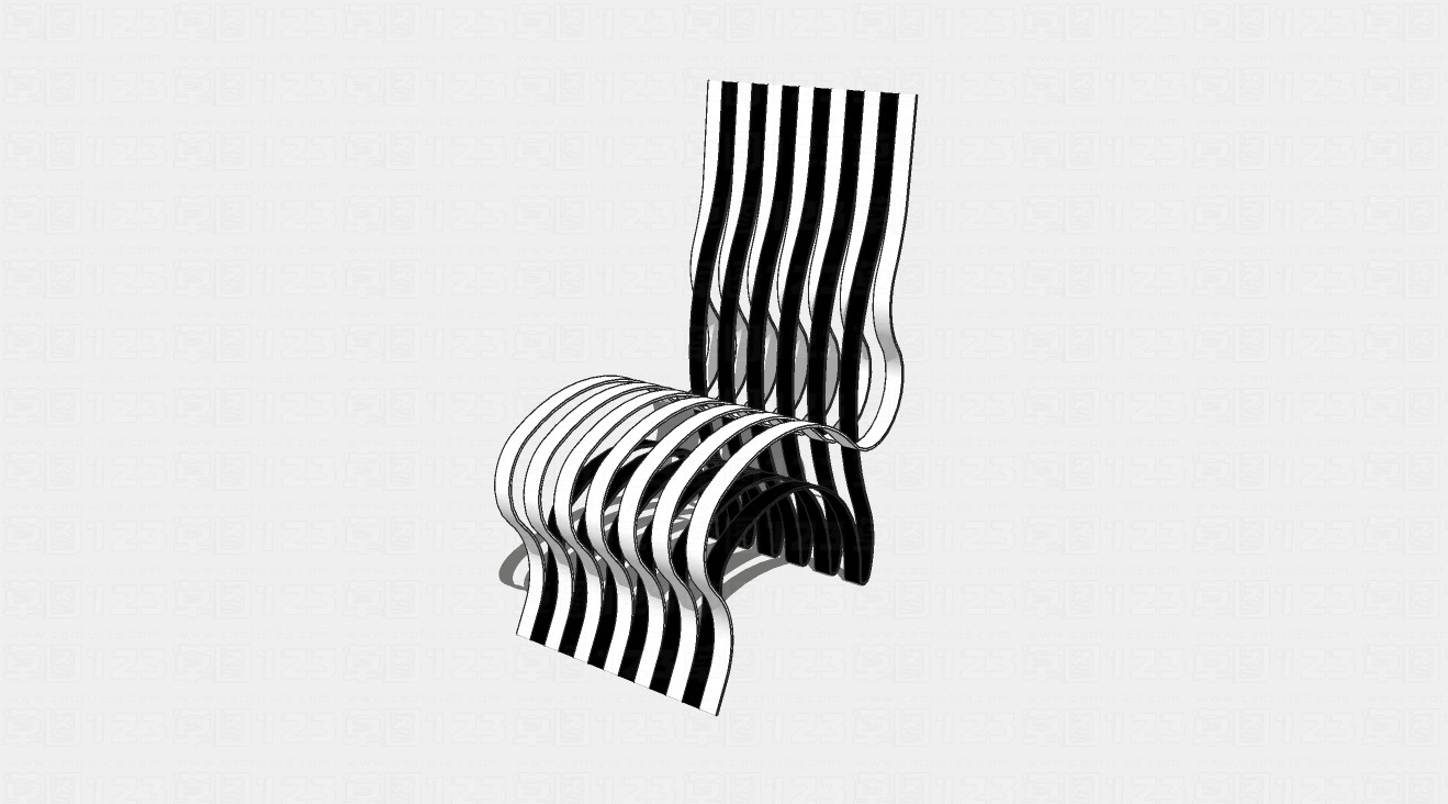 艺术造型单人座椅长凳su模型1.jpg(1)