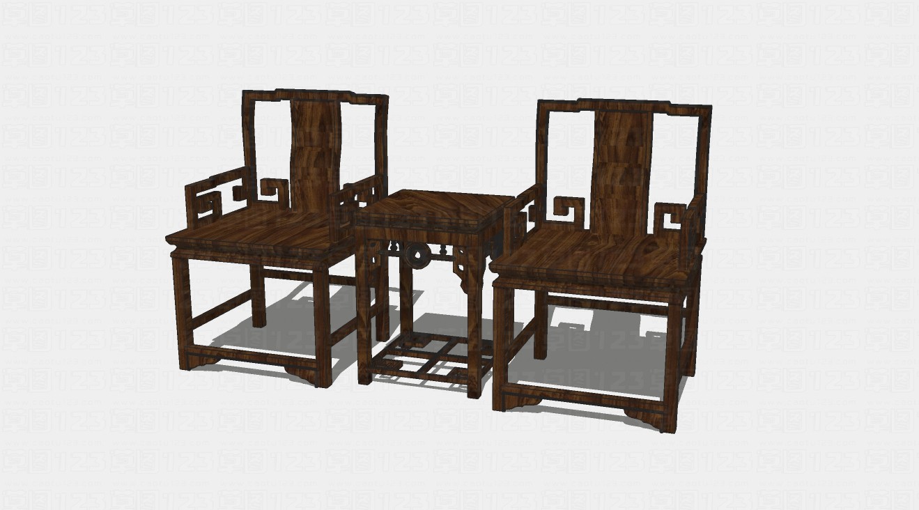 古典中式扶手单人座椅组合su模型1.jpg(1)