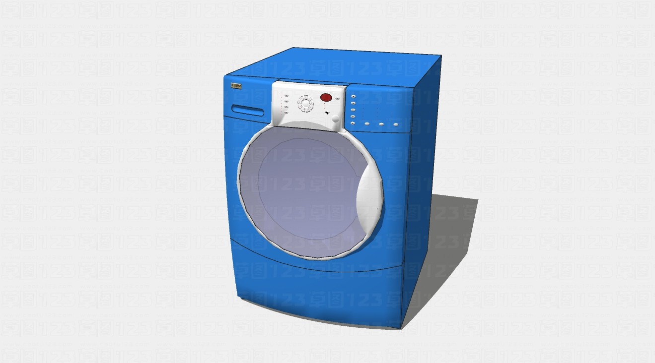 蓝色轮同洗衣机su模型1.jpg(1)