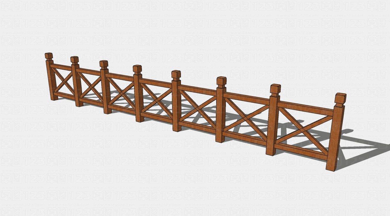 木制围栏su模型1.jpg(1)