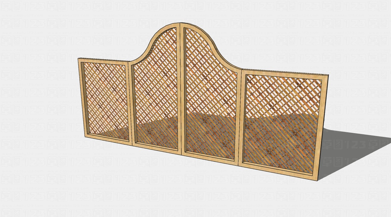小院木制大门围栏su模型1.jpg(1)