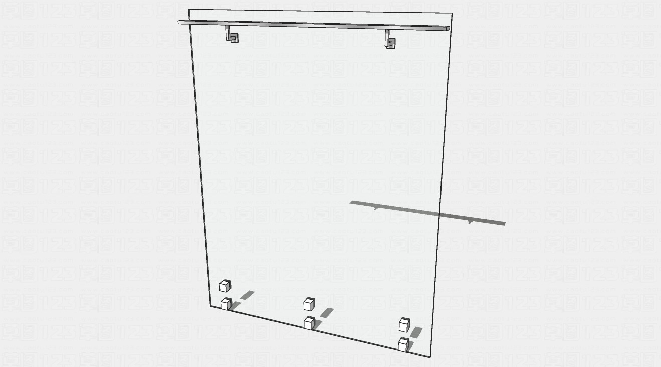单节玻璃围墙su模型1.jpg(1)