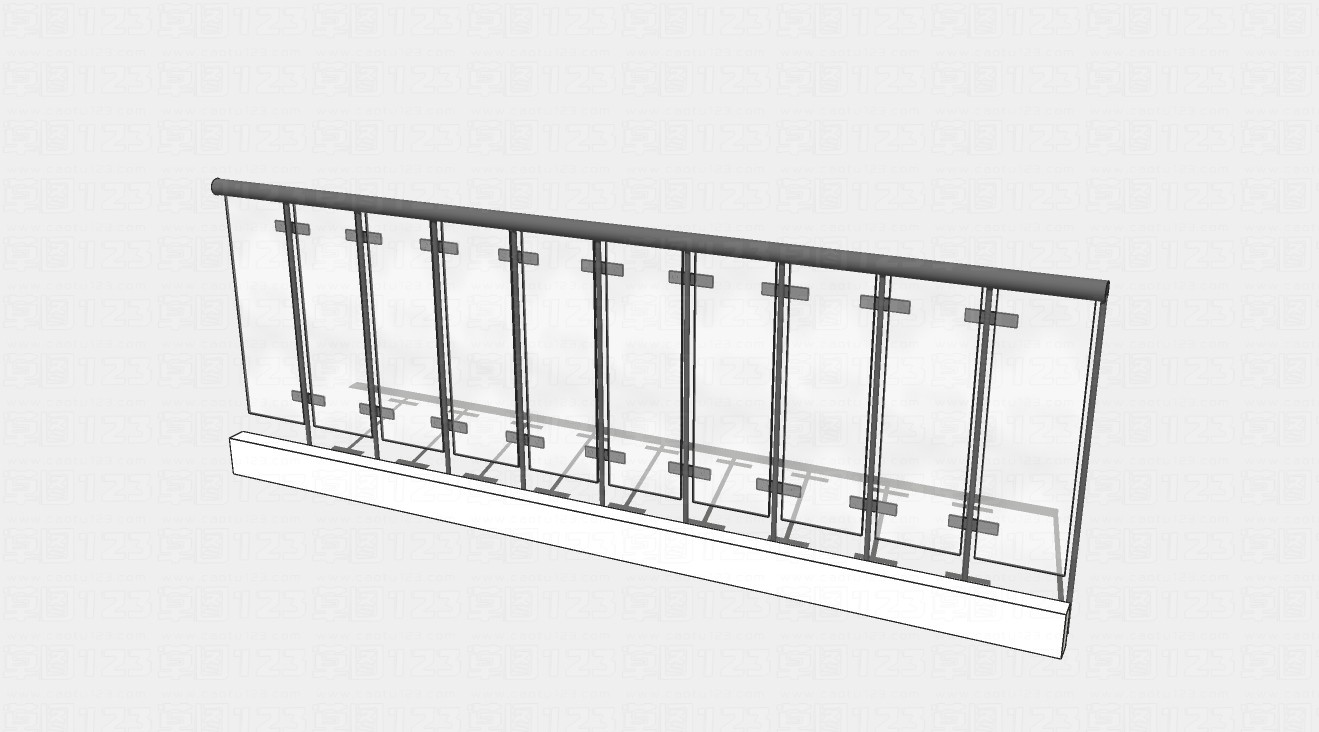 玻璃栏杆围栏su模型1.jpg(1)