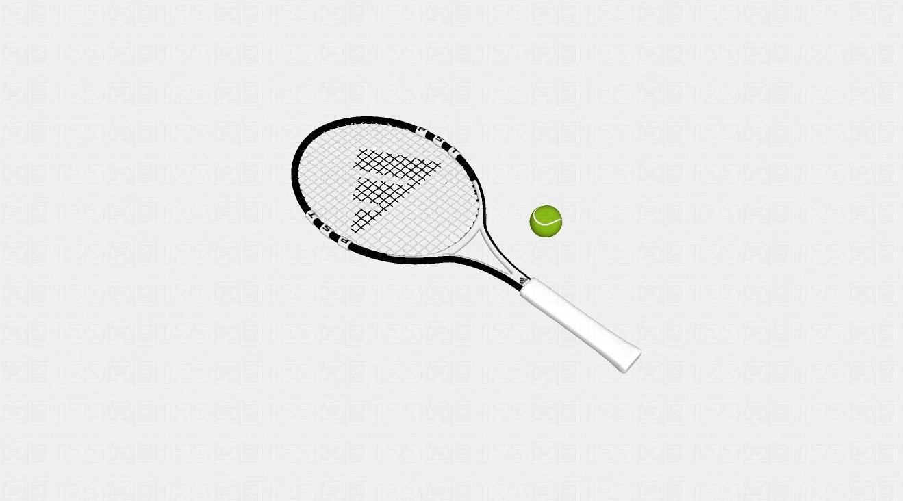 网球网球拍组合su模型1.jpg(1)