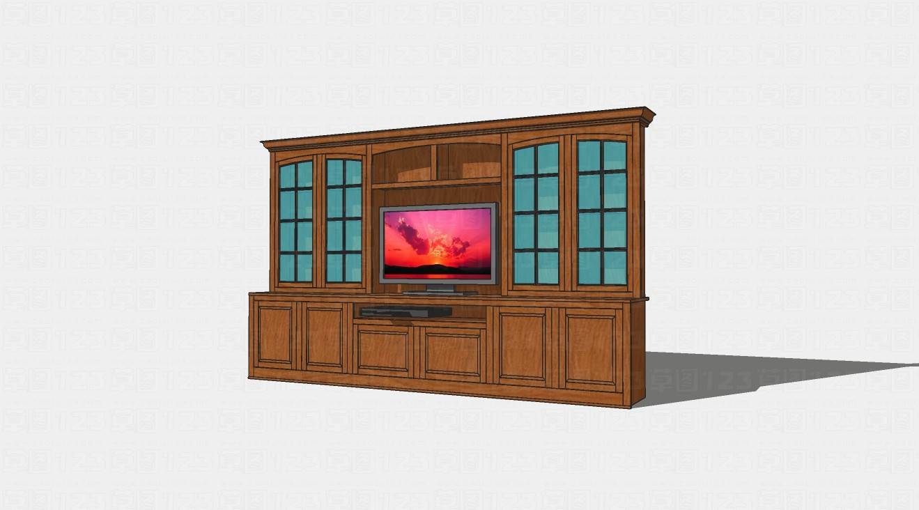 美式电视柜su模型1.jpg(1)