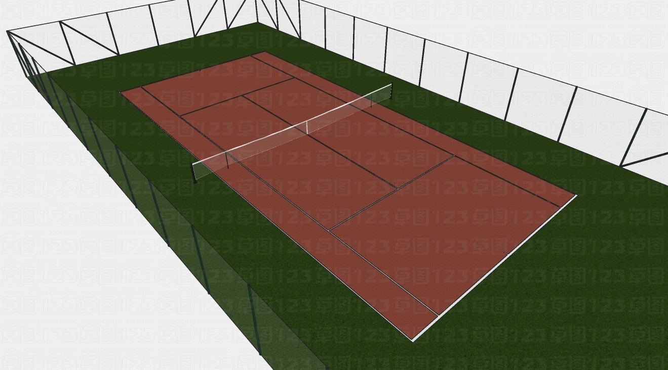 室外红土网球场su模型1.jpg(1)