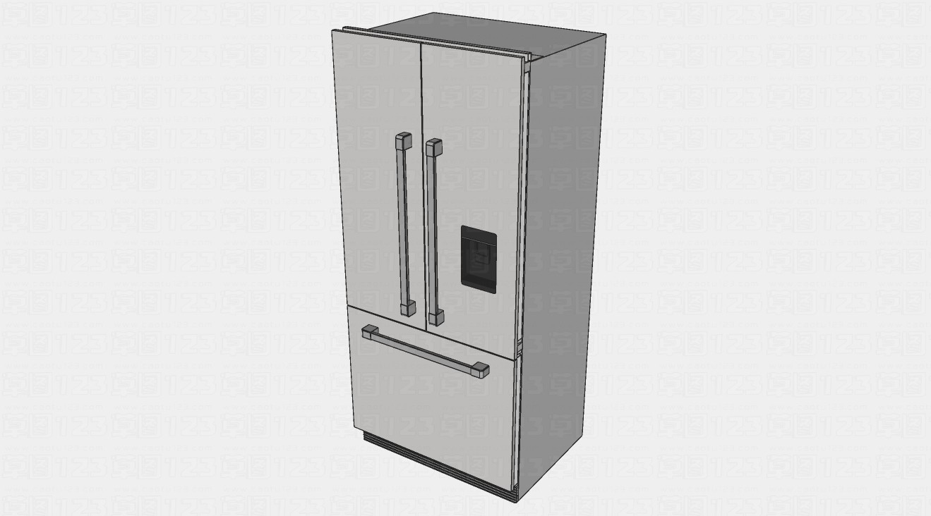 双开门立式冰箱su模型1.jpg(1)